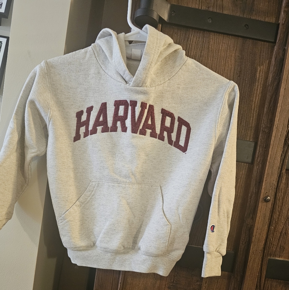 Harvard Champion Hoodie with Maroon Print